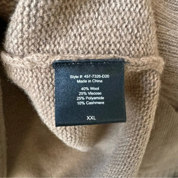 Jenni Kayne Everyday Sweater Knit Cashmere Blend Dark Camel Neutral XXL Flaw - Picture 11 of 15